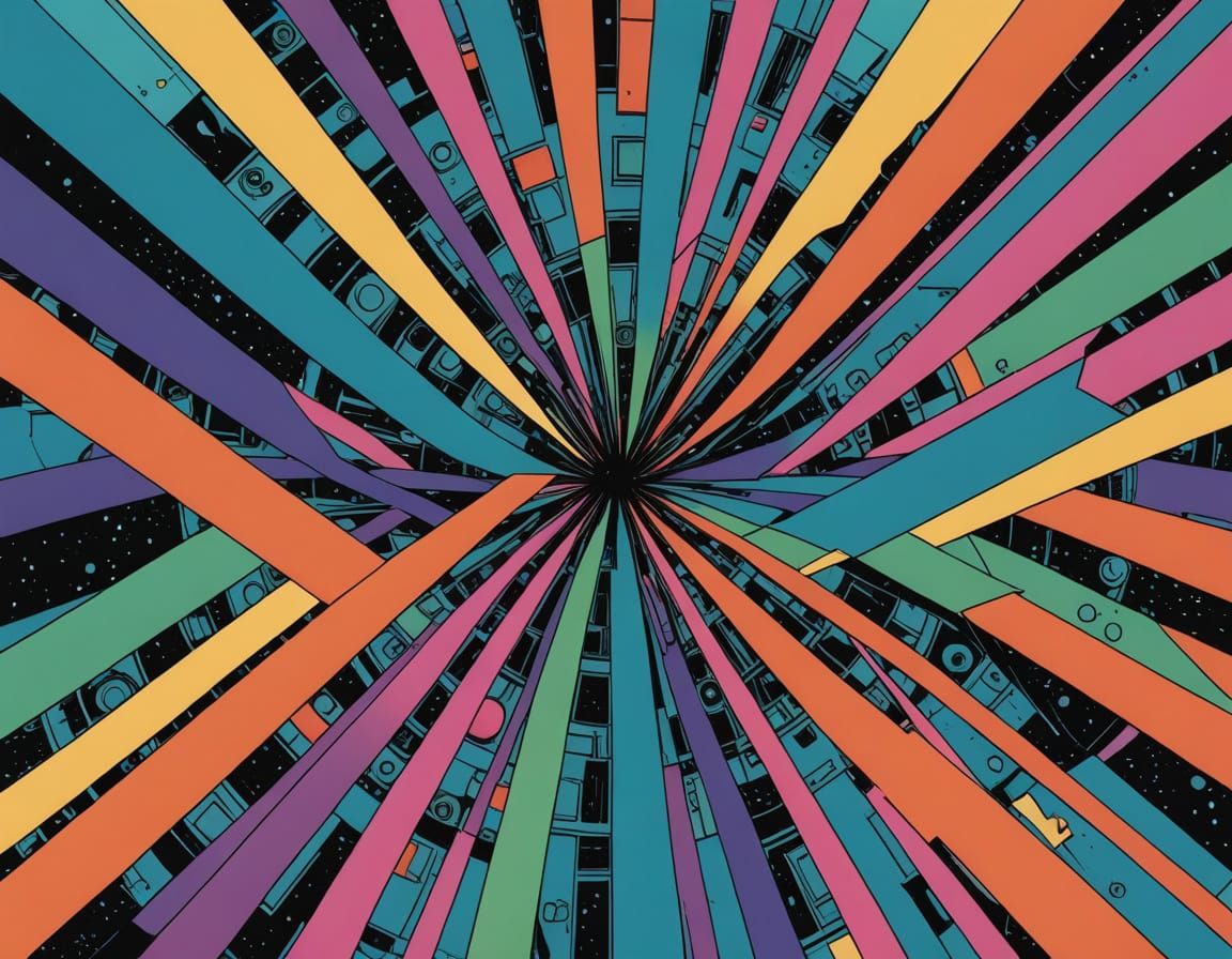 Eldritch Comic Art in Vibrant Split-Complementary Colors