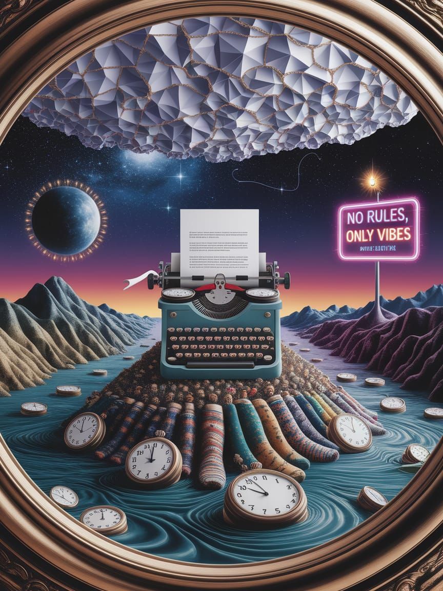 Surreal Dreamscape Inside a Vintage Pocket Watch