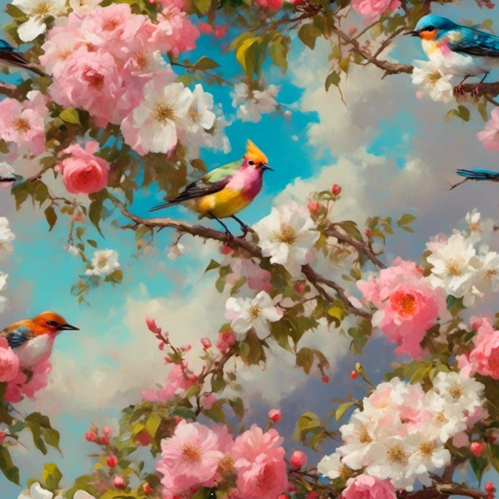 Pretty Birds in a pear tree.