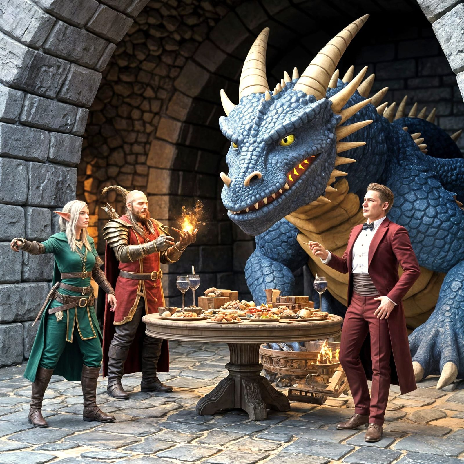 Adventurers Find Civilized Dragon's Banquet in Lair