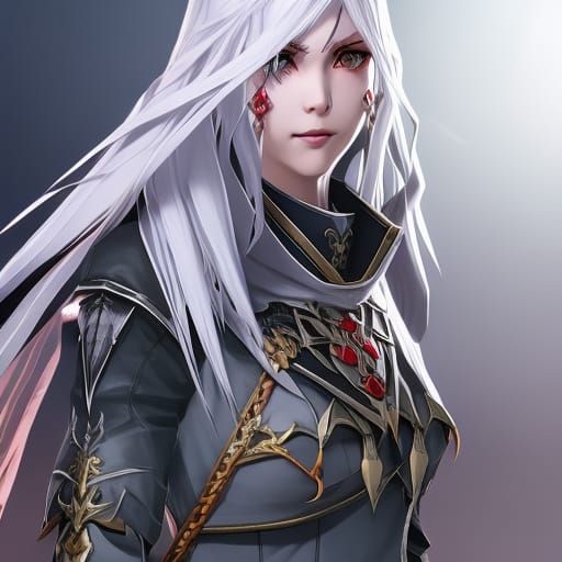 Fantasy Noble Woman with Silver Hair, Concept Art