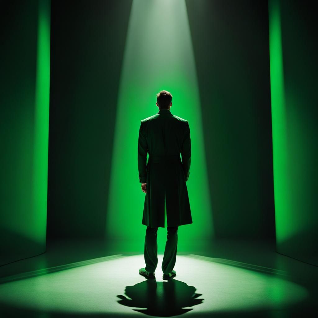 Dramatic Green Light Creates Moody Cinematic Shadow
