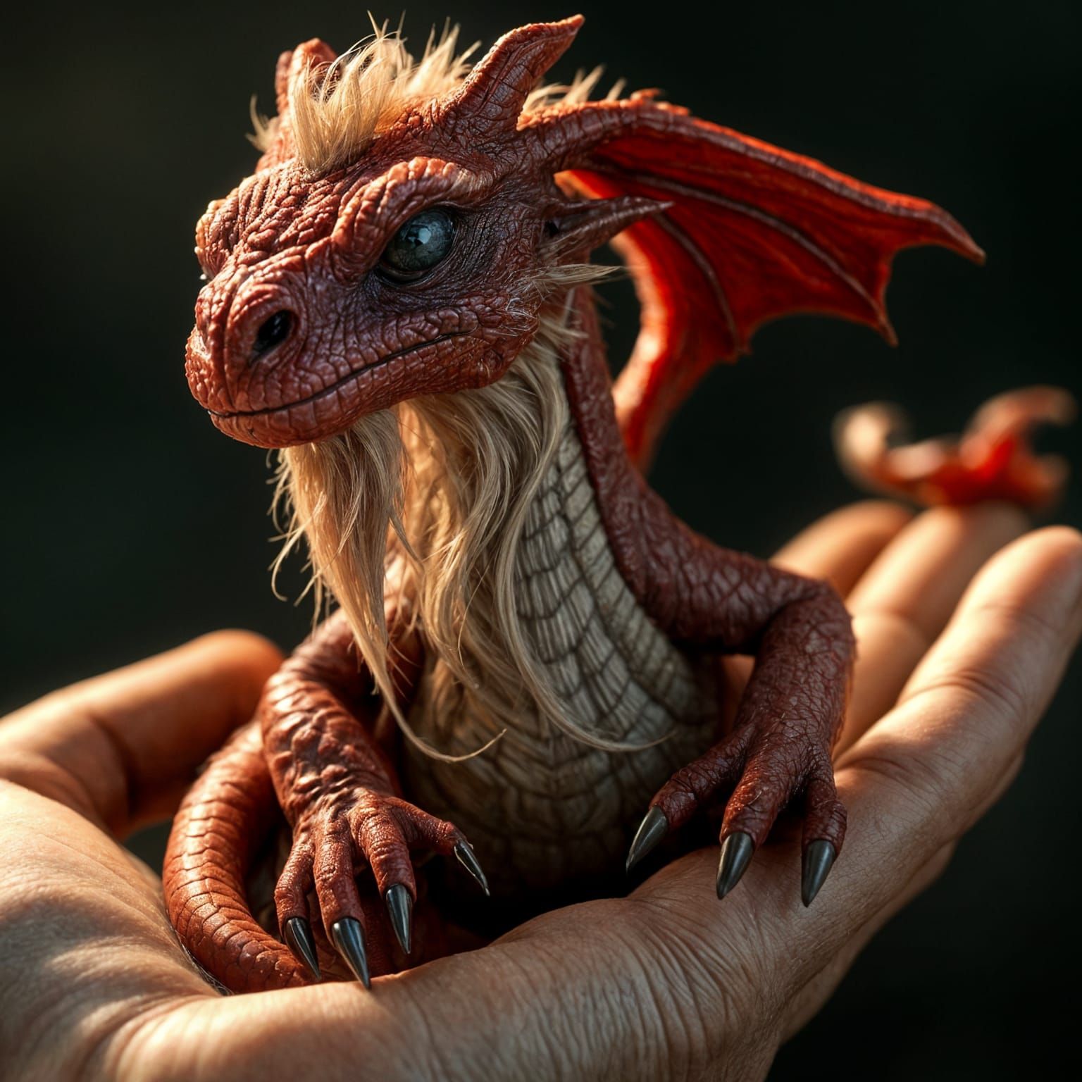 Majestic Old Dragon in Gentle Grip