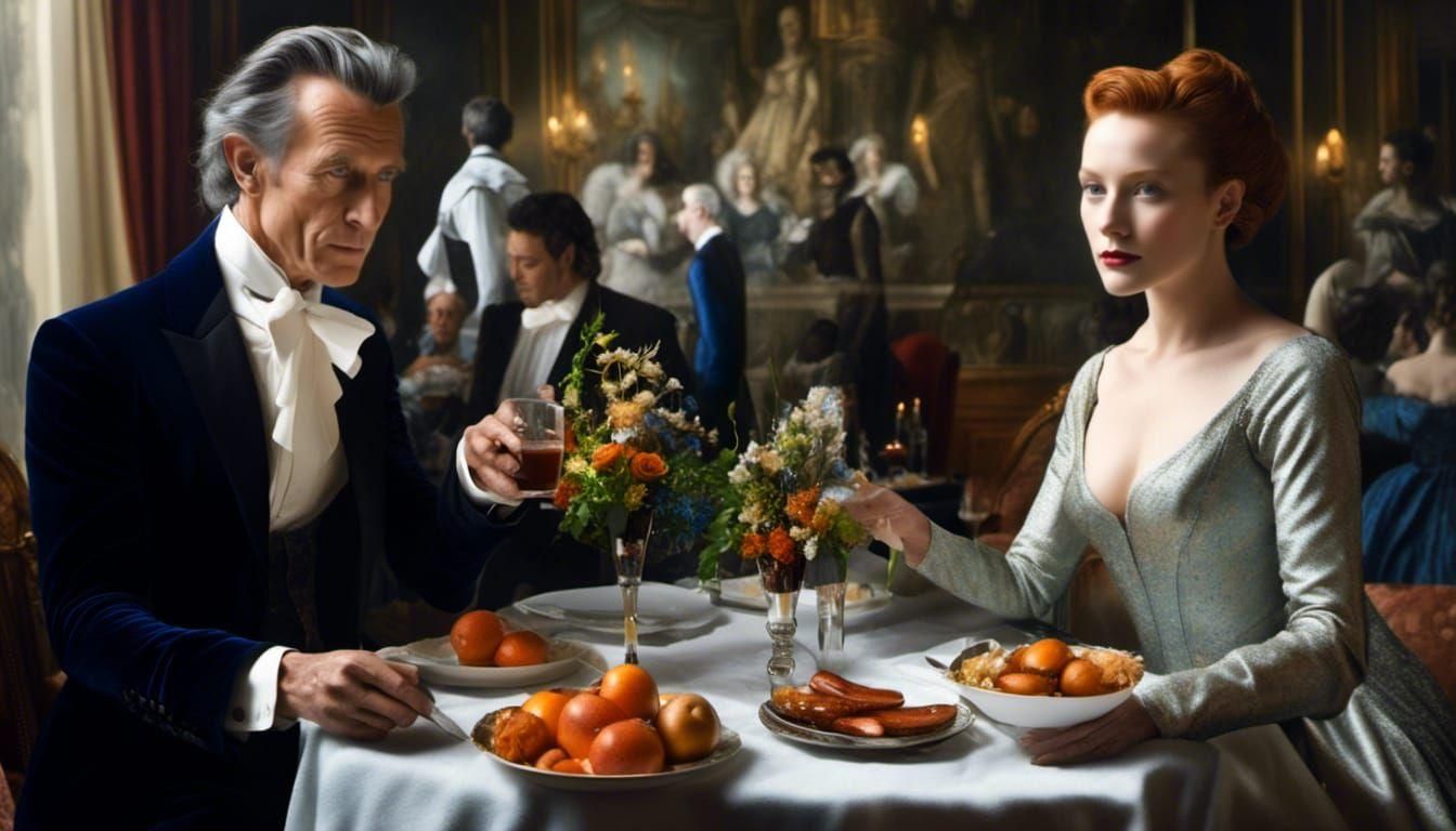 Historical Figures Party: Photorealistic Magical Realism