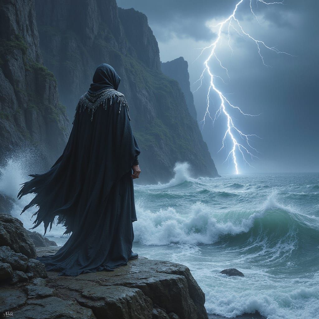 Mysterious Figure Defies the Tempest