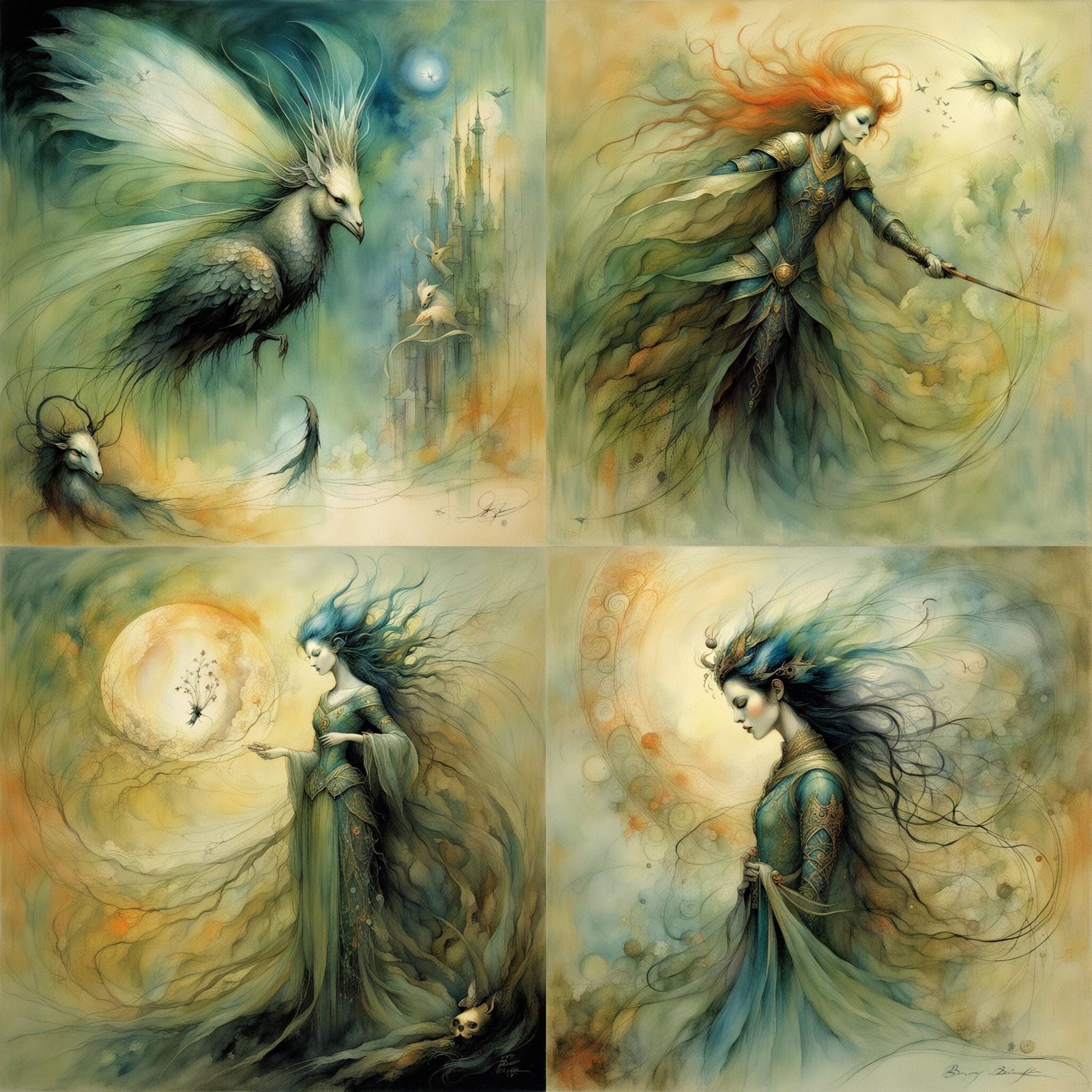 Ethereal Woman Portrait in Surreal Style