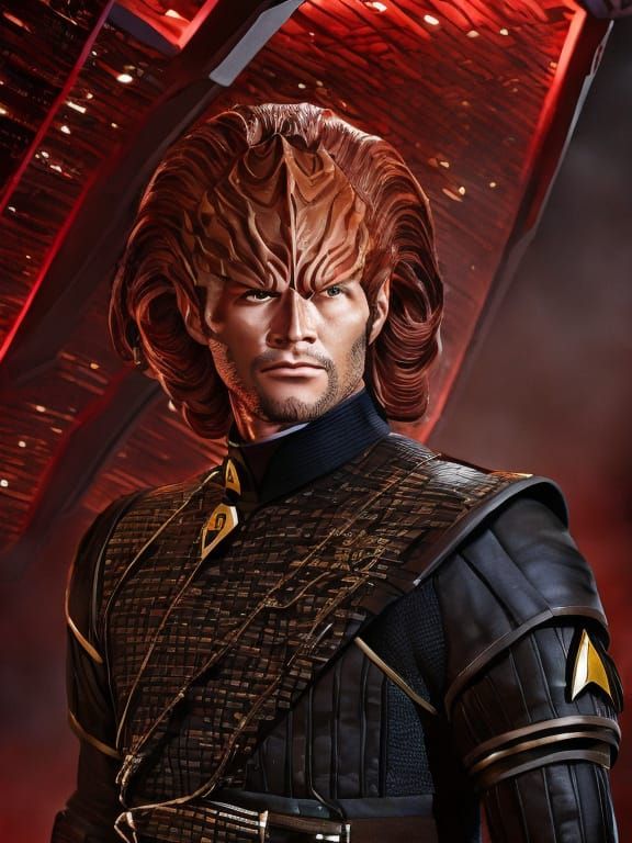 Half-Klingon Starfleet Cadet in Dark Armor
