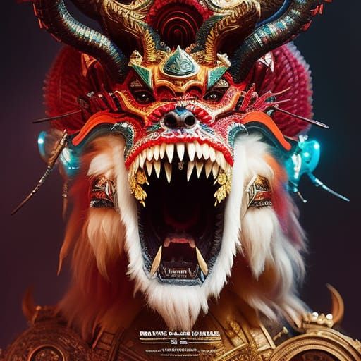 Aztec Demon Portrait in Hyperdetailed Fantasy Art