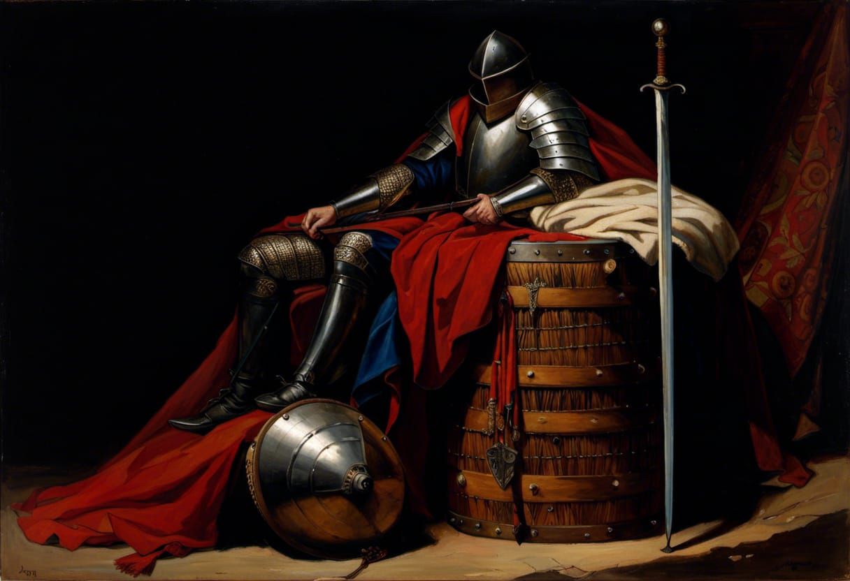 Medieval Armour and Weapons Still Life