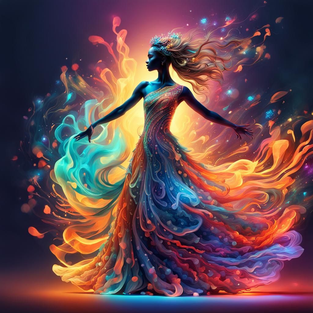 a colorful dancer