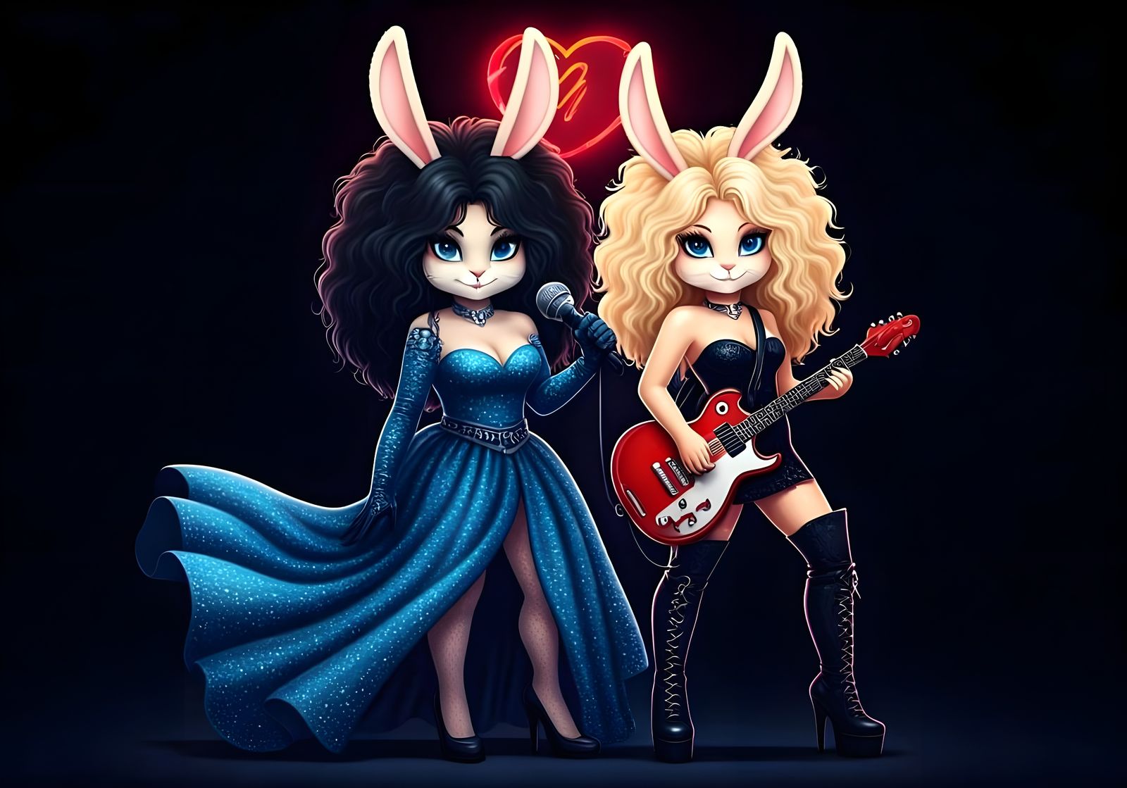 Heart Reimagined as Bunnies in Concert