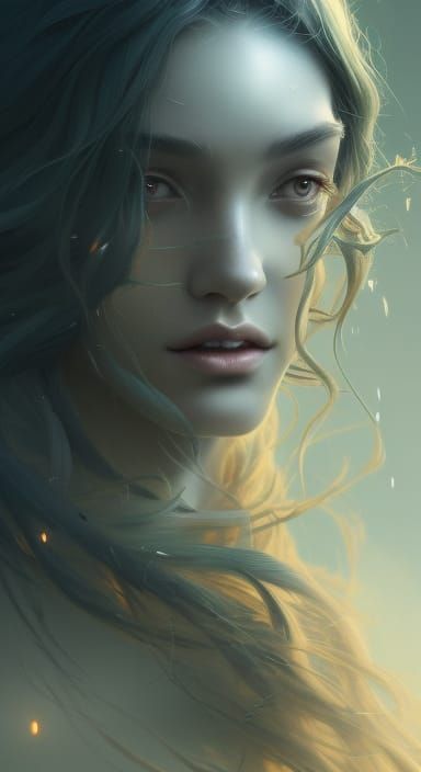 Witch's Celestial Garden: Detailed Matte Painting