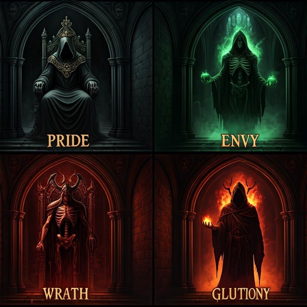 Seven Deadly Sins in Gothic Hyper-Realism