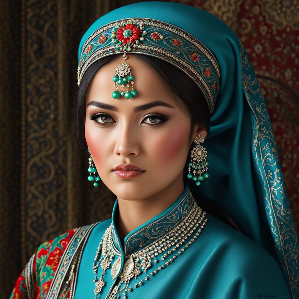 Realistic Portrait of a Gorgeous Uzbek Woman