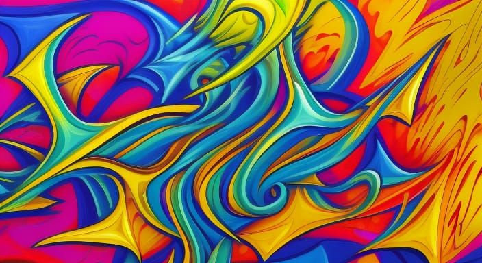 Colorful Abstract Splash Art in Acrylic