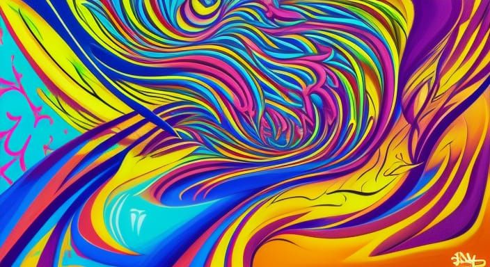 Colorful Abstract Splash Art in Street Style