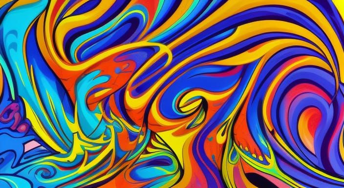 Colorful Abstract Splash Art in Graffiti Style