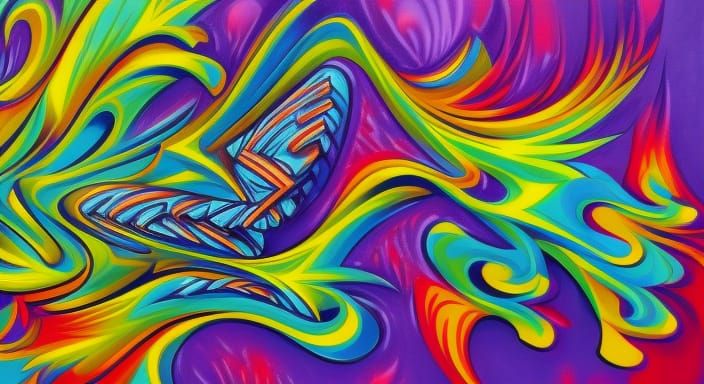 Colorful Abstract Splash Art with Fractal Details