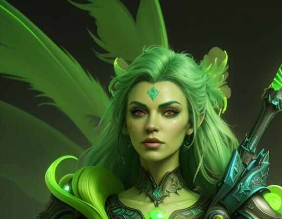 Glowing Neon Fantasy Limescale Architecture in Digital Art