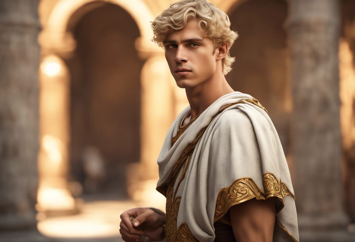 Roman Youth: Detailed Matte Painting in Fantasy Style