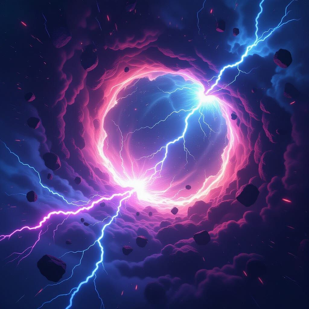 Cosmic Storm Rages Through Wormhole in Ethereal Style