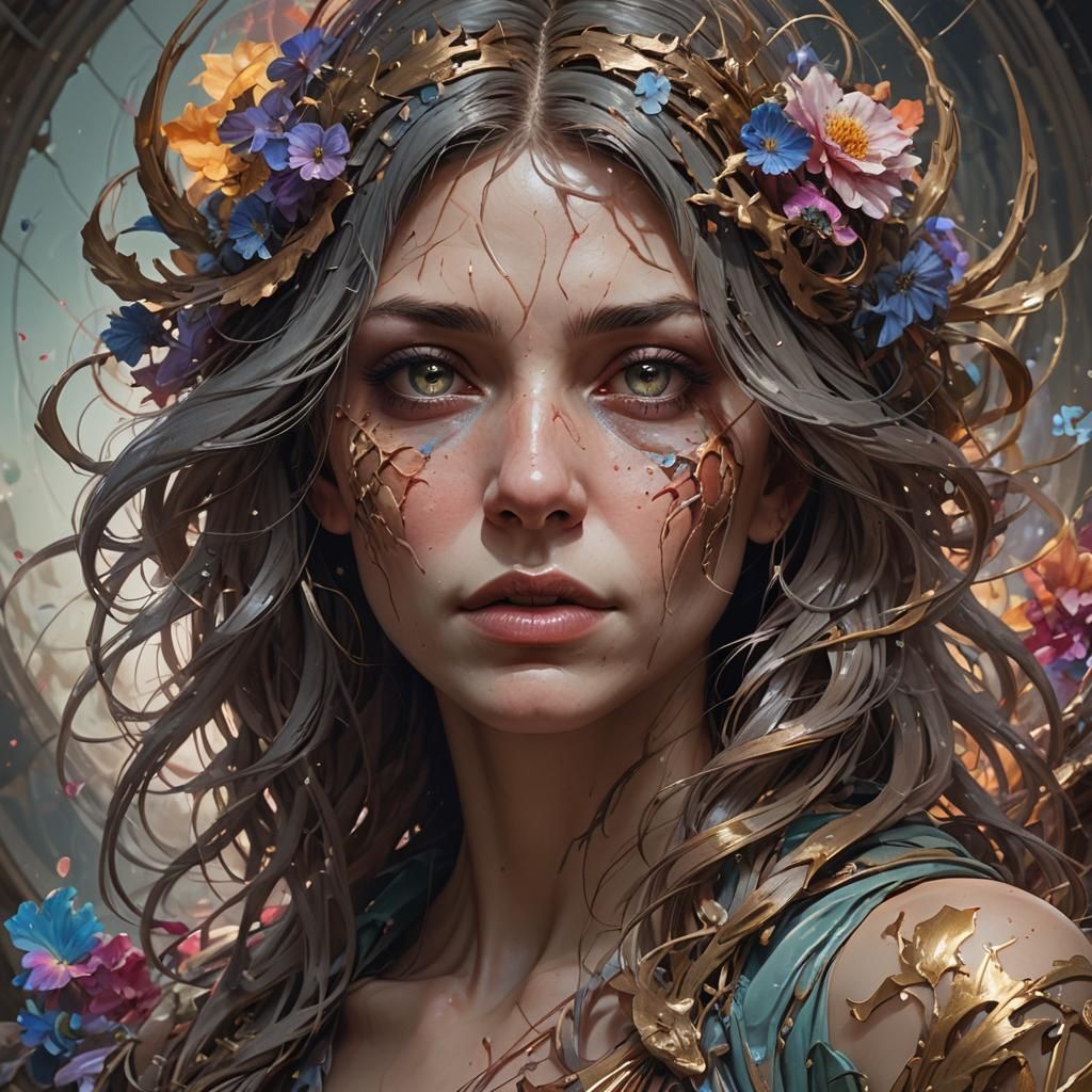 Detailed Portrait of Emotional Decay in Unreal Engine