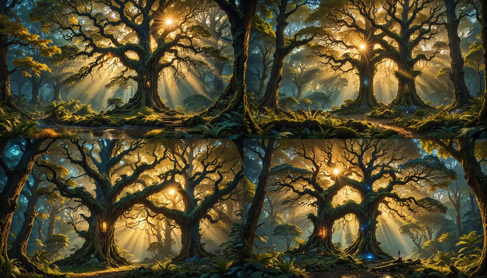 Enchanted Forest at Sunset: Digital Matte Painting