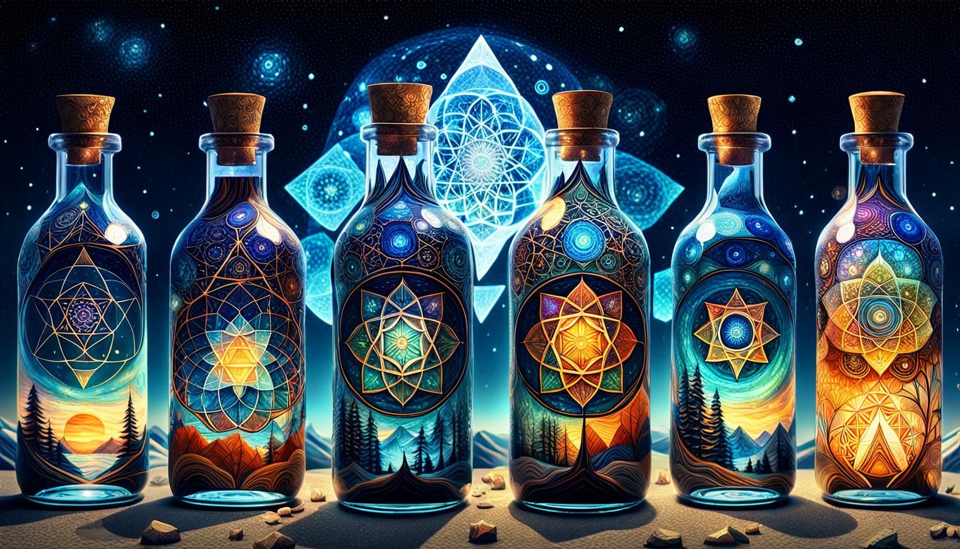 Sacred Geometry Seasons in a Bottle: Digital Art
