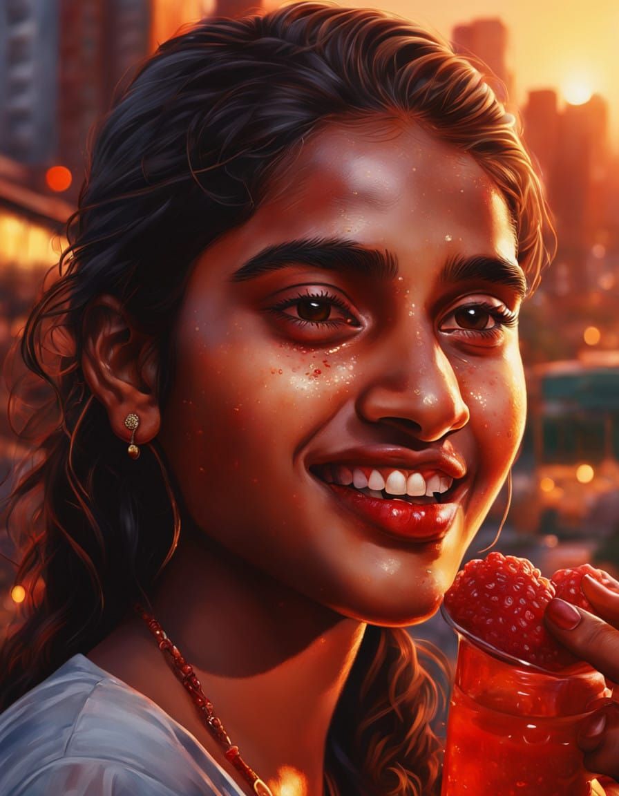 Surreal Portrait of Desi Girl in Golden Hour