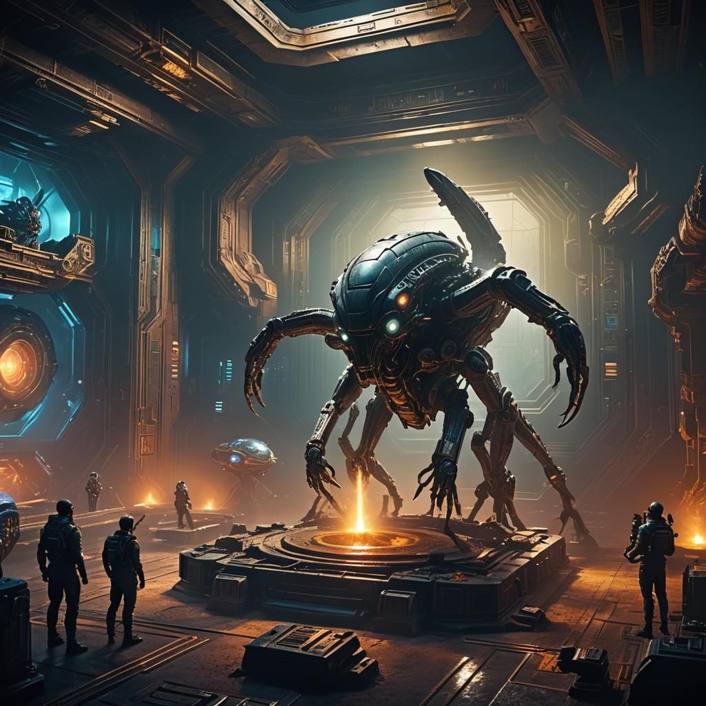 Hyperrealistic Sci-Fi Aliens Examine Ancient Tech