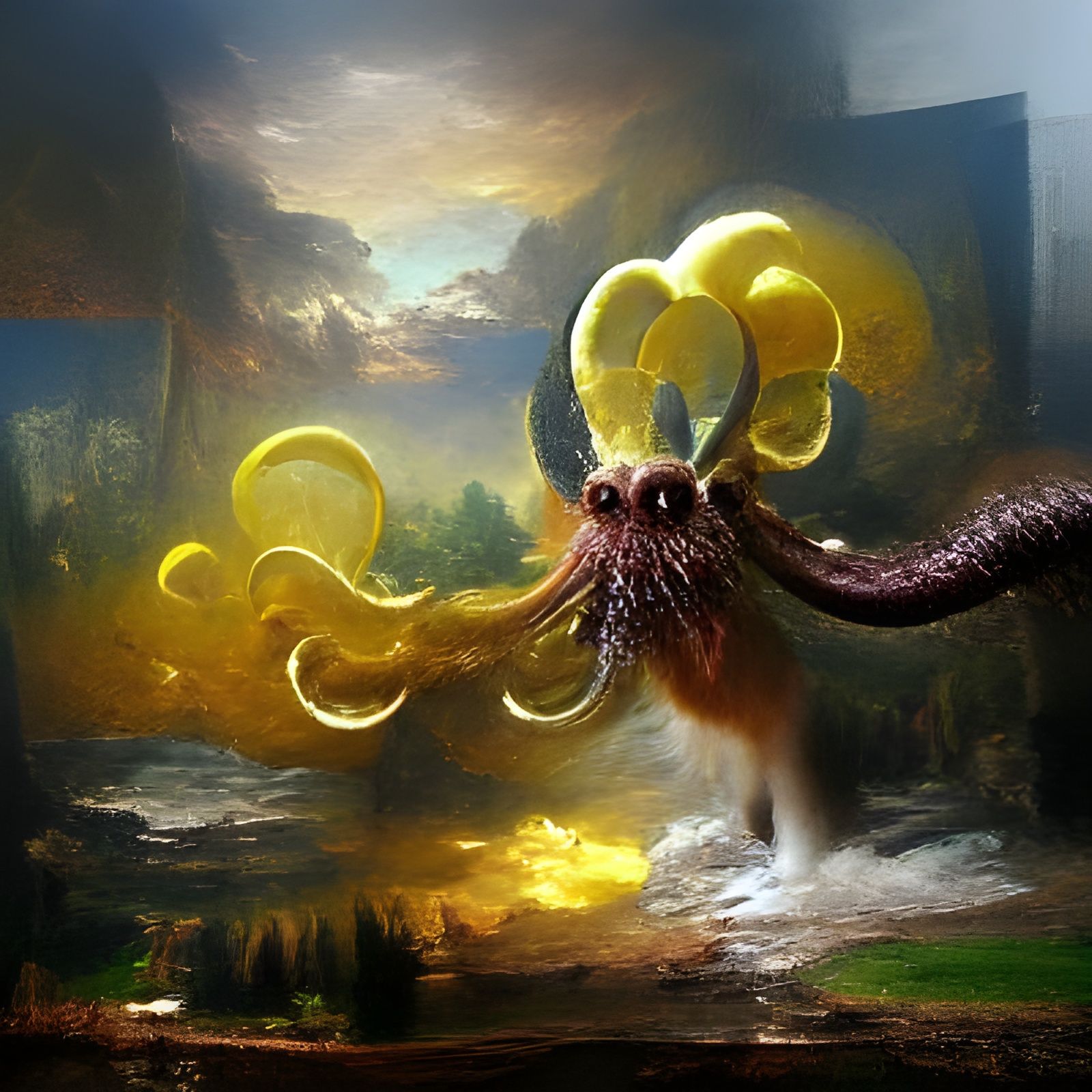 Cthulhu Awakens: Tentacled Horror in Bierstadt Style