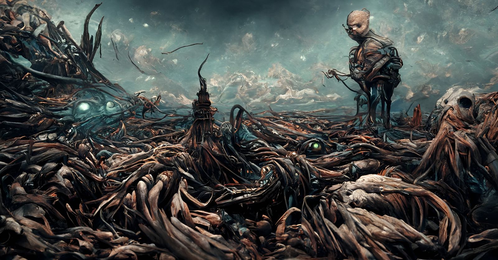 Terrifying Alien Landscape in a Fantasy Art Style