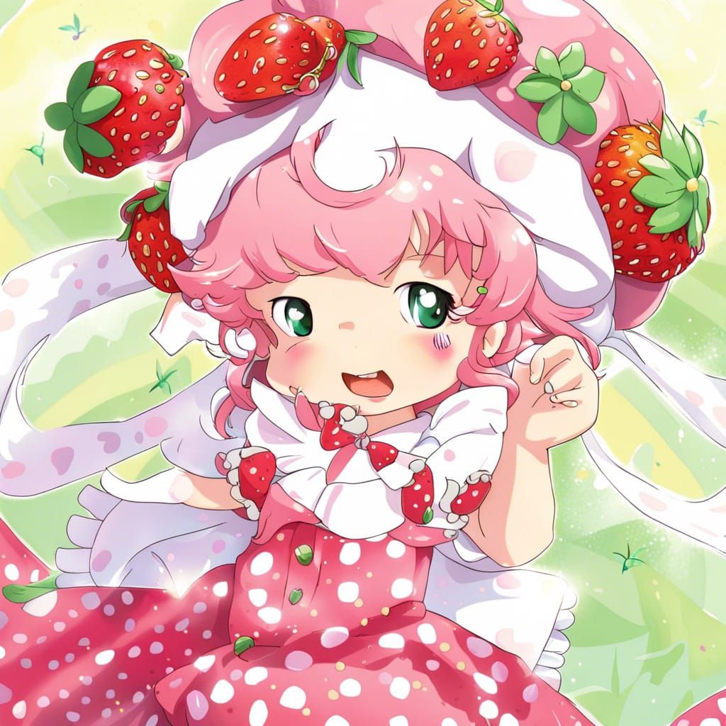 Strawberry Shortcake in Anime Style