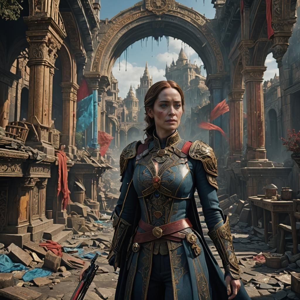 Emily Blunt in Detailed Matte Painting