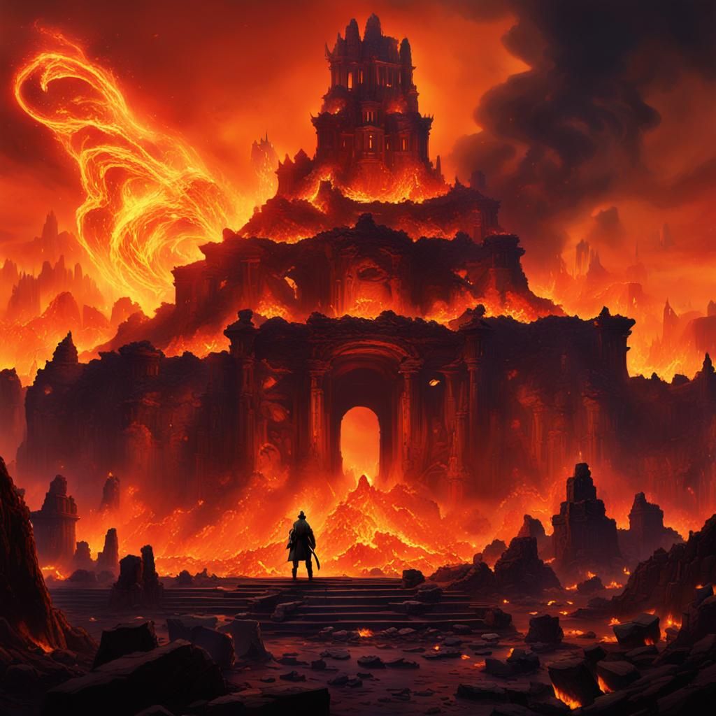 Last Avatar in Fiery Inferno: Fantasy Concept Art