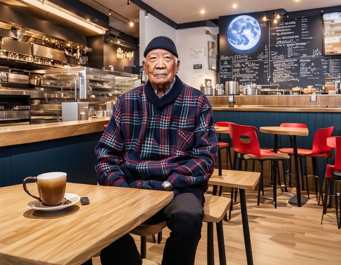 Man in Tartan Overcome by Boredom, AI Art