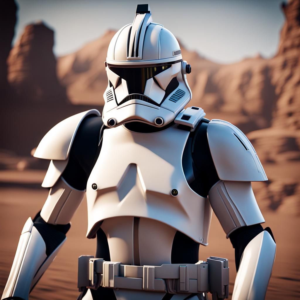 Clone Trooper in 3D Cinematic Style