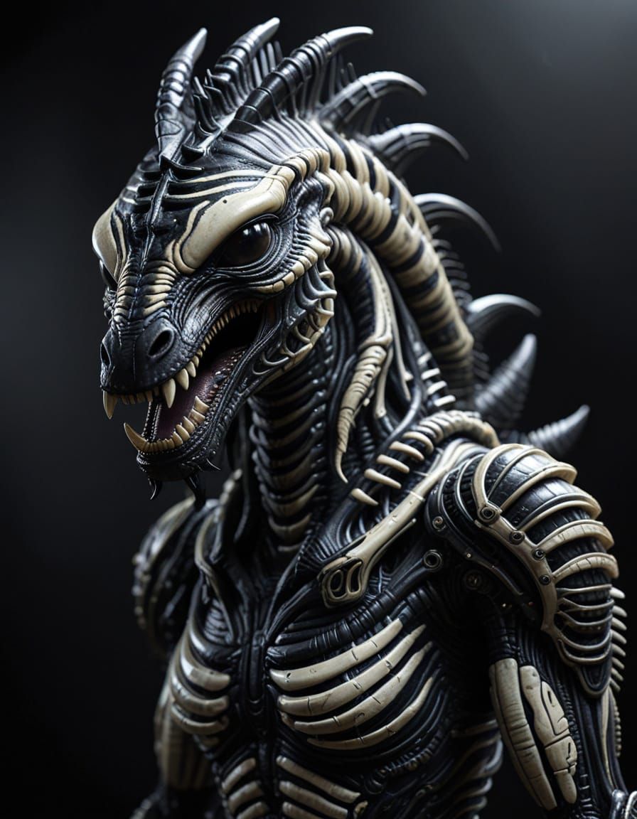 Cyberpunk Zebra with Xenomorphic Vision