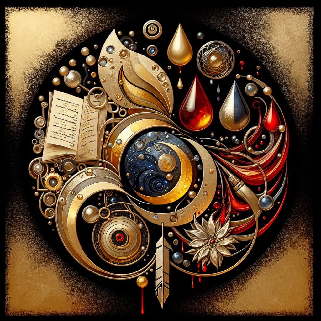 Abstract Art: Golden Blood and Silver Tears