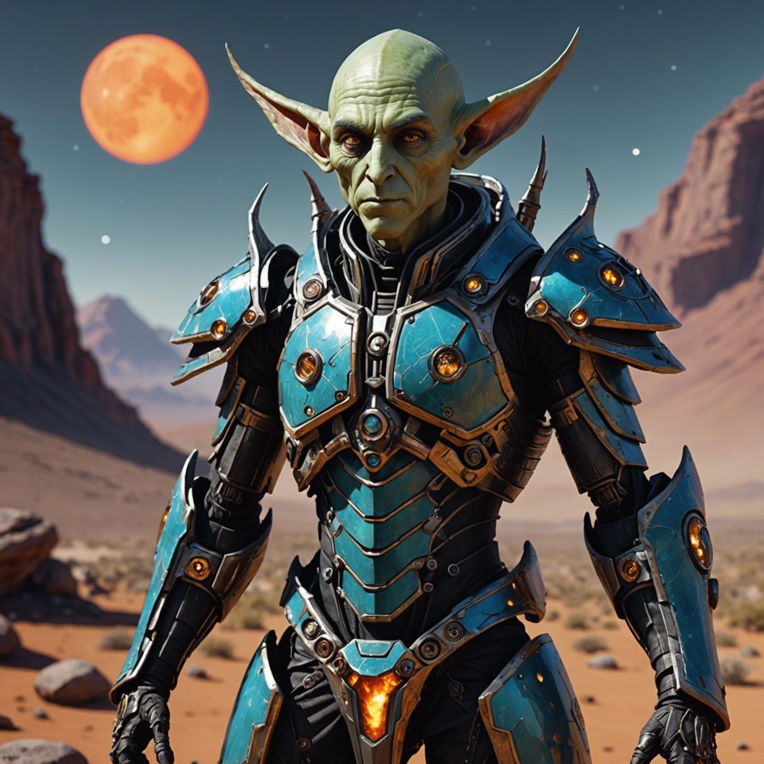 Cybernetic Elf Priest Battles Aliens on the Moon