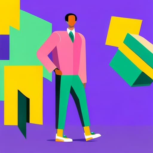 Corporate Memphis Style Businessman Portrait