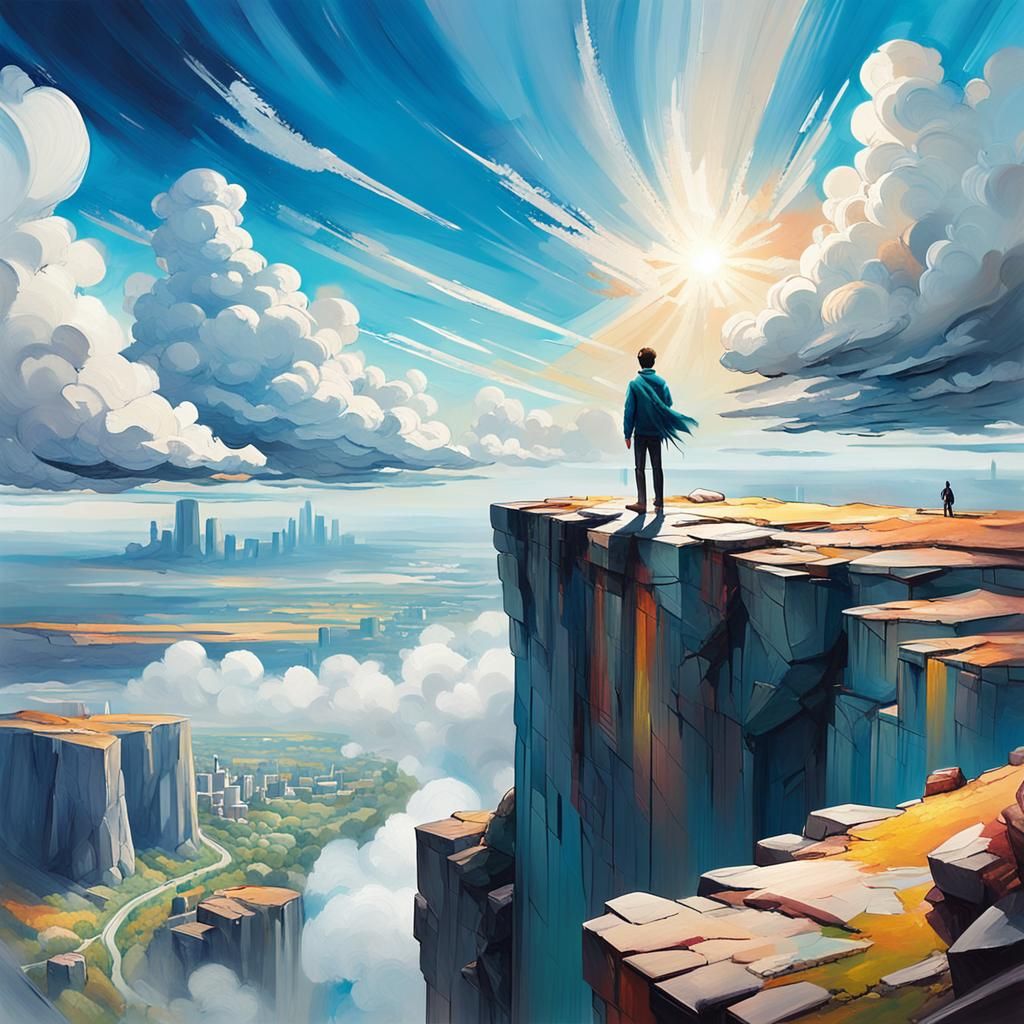 Sweeping Cityscape in Vibrant Oil Painting Style