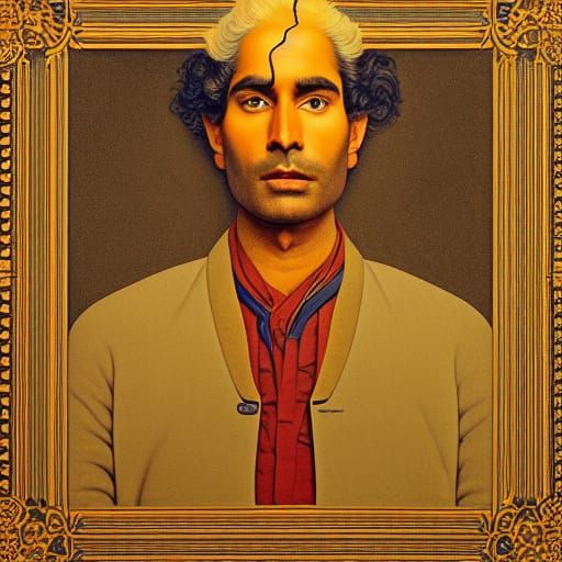 Michael Landon Portrait in Neo-Primitivism Splash Art