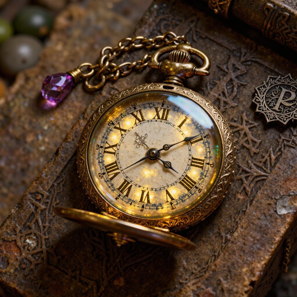 Enchanted Pocket Watch with Intricate Details