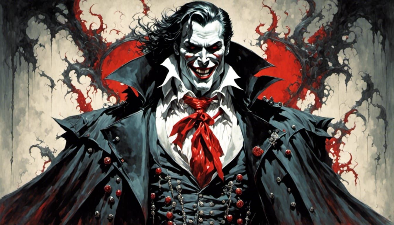 Retro Rockabilly Dracula with Crimson Gradient