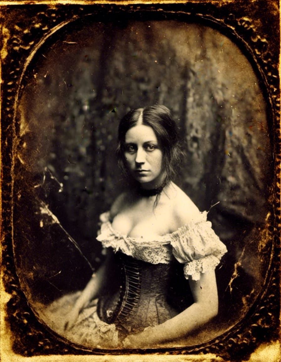 Vintage Boudoir Portrait in Daguerreotype Style