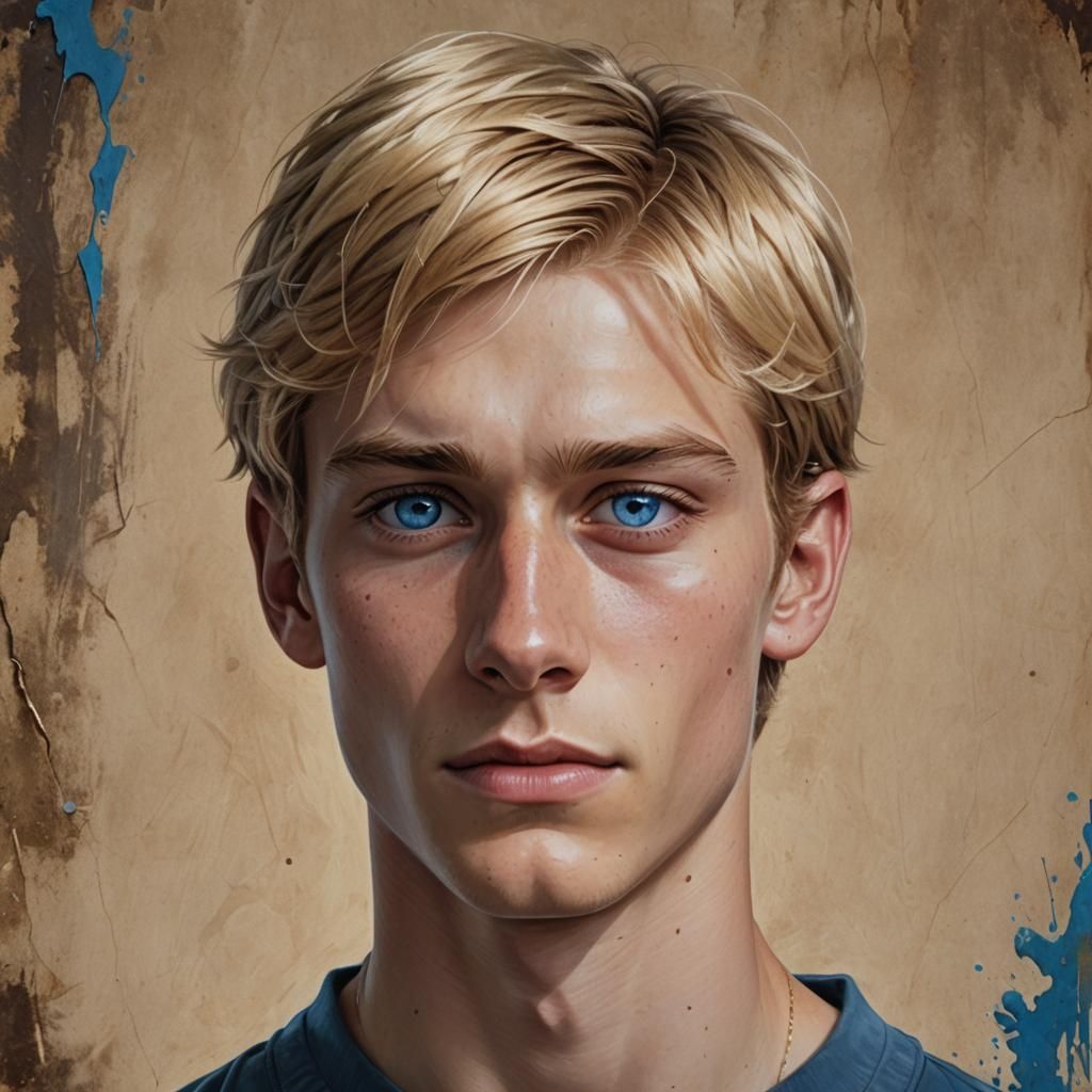 Hyperrealistic Portrait of a Blond High School Student