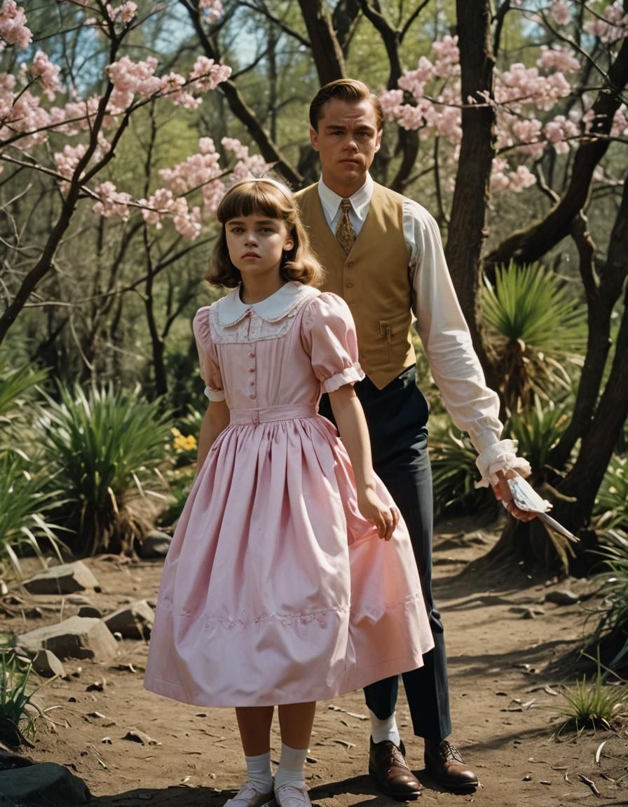 Crossdressing Teen in Easter Dress: Cinematic Film Still