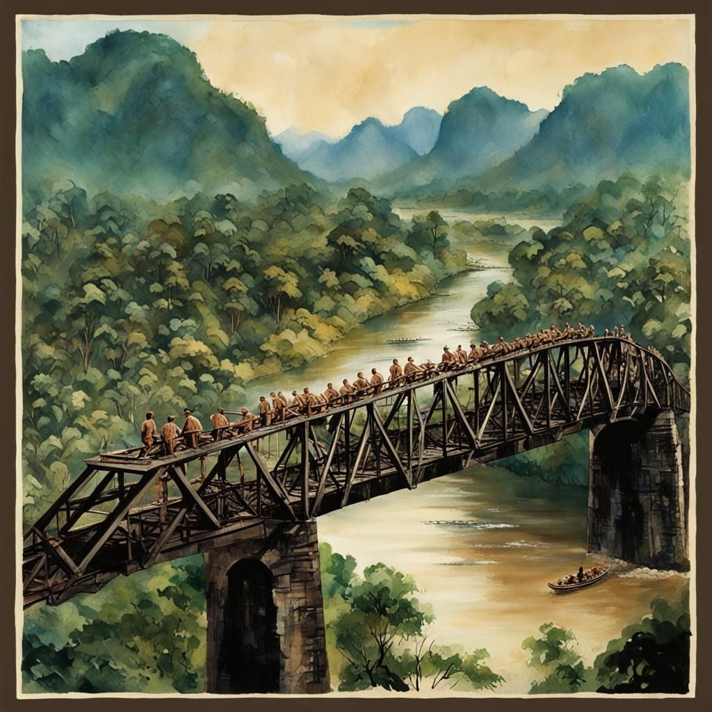 The Bridge on the River Kwai: AI Recreation