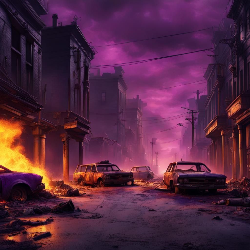Post-Apocalyptic Street Scene with Zombies in Unreal Engine